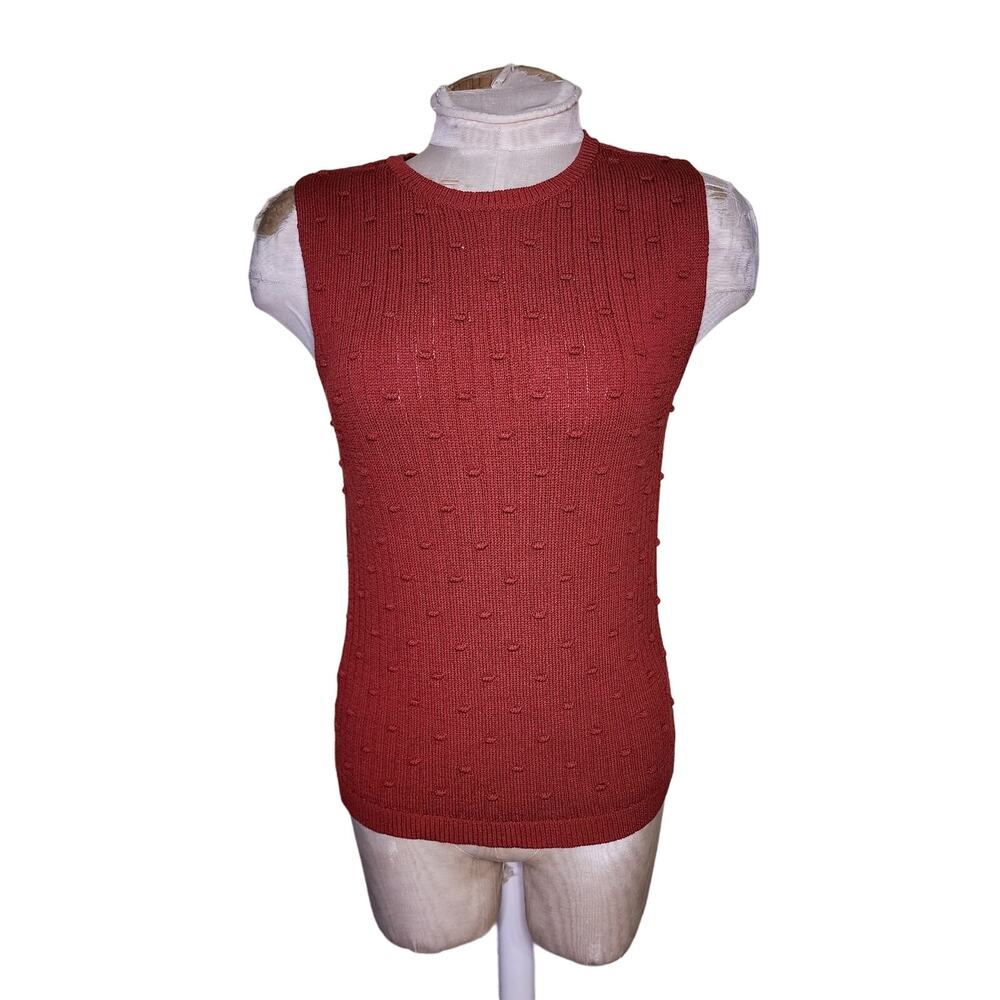 Ann Taylor Women's Red Cable Knit Sleeveless Sweater Size‎ M